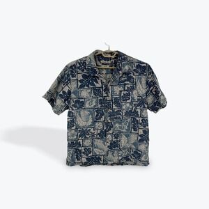 Batik‎ Bay Silk Hawaiian Shirt Mens XL Machine Washable Tropical Floral